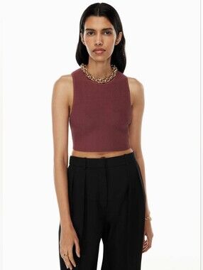 aritzia sculpt knit racer cropped tank Babaton